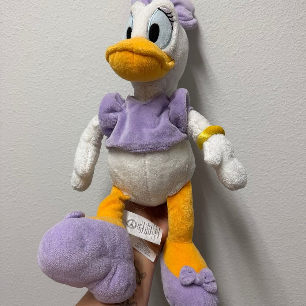 Disney Store Daisy Duck Plush 18” Purple Bow Shirt Shoes Stuffed Animal